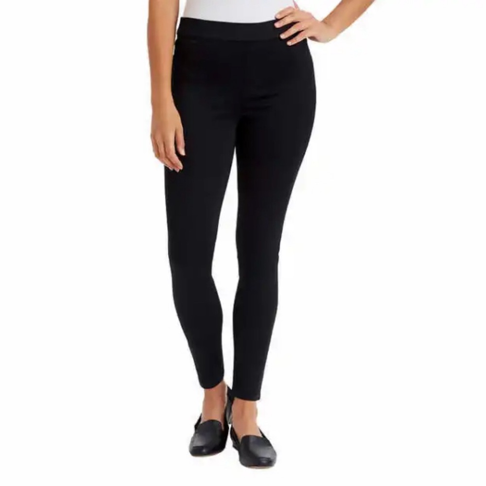 Gloria Vanderbilt Women's High-Rise Fitted Leg Pull On Comfort Jeans, Black